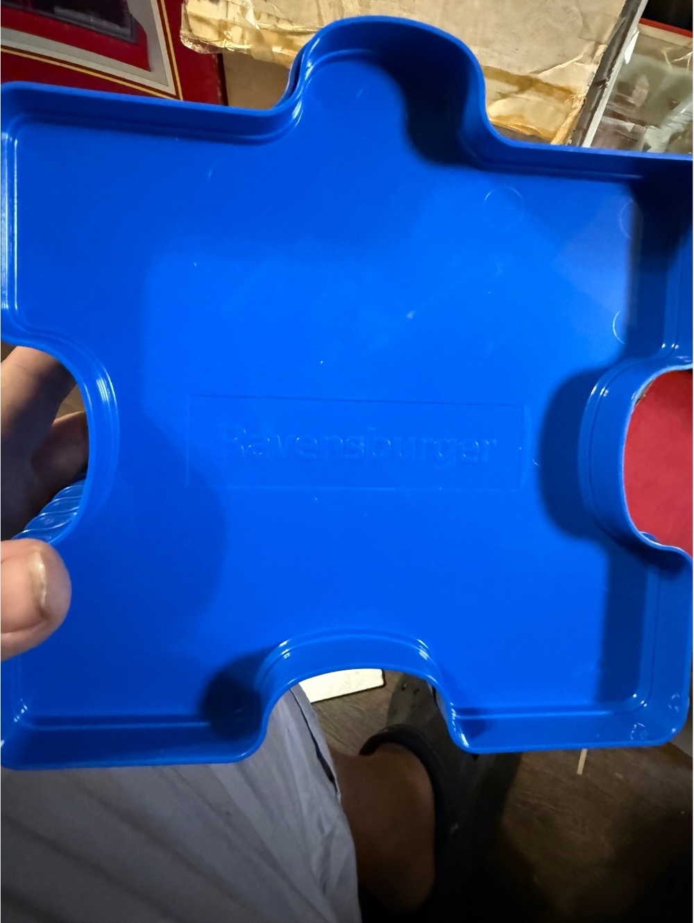 Set of 6 Ravens burger Blue Puzzle Piece Tray - Plastic Puzzle Sorting Tray